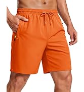 MAGCOMSEN Mens Hiking Shorts 7" Quick Dry Lightweight 3 Zipper Pockets Summer Workout Gym Athleti...