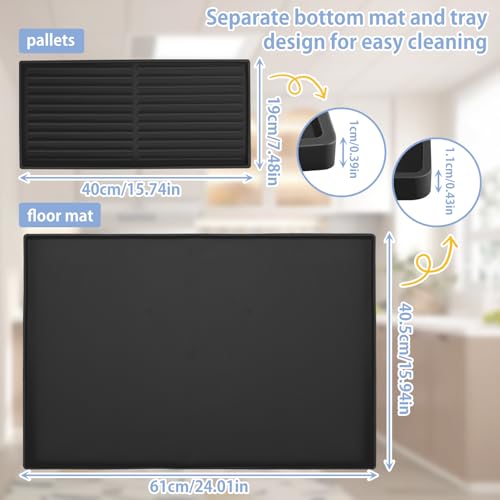 Machine à expresso tapis silicone noir anti-vibration et eau - 4