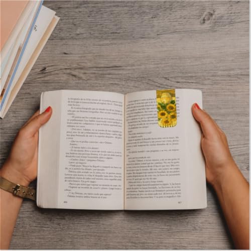Image of Zesta Magnetic Bookmark | Aesthetic Book Mark for Reading | Cute Anime Bookmarks for Kids, Students | Book Accessories for Novels, Gifts for Readers (Van Gogh Inspired, Medium (9X2.5 Cms))