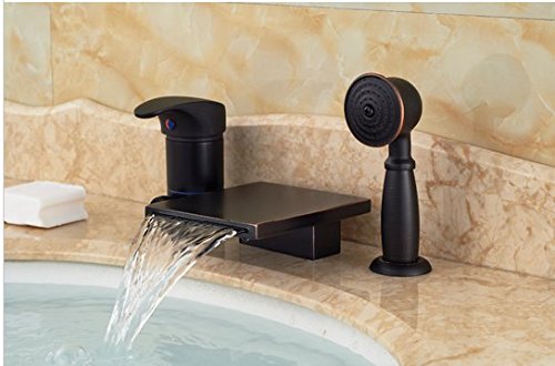 Mitigeur cascade carree baignoire salle de bain robinet avec pommeau de douche