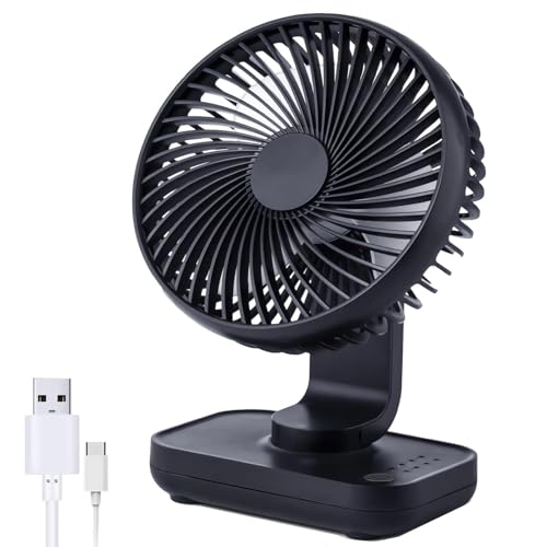 Ventilador de Escritorio Portátil, ventilador de escritorio con circulación de aire de 4 velocidades, ventilador de escritorio silencioso, para la oficina, el hogar, los viajes