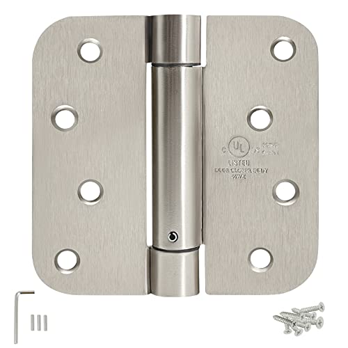 4 Inch Self Closing Satin Chrome Door Hinge 5/8" Radius Corner 3Pack #TOP26
