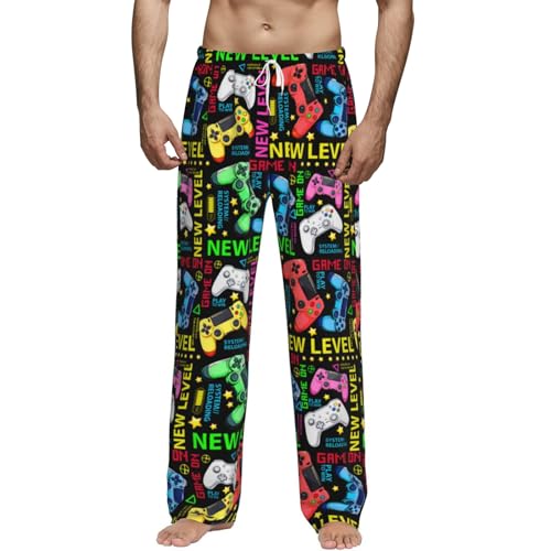Men's Lounge Pants, Separate Bottoms with Pockets - Funny Pjs for Sleep & Lounging