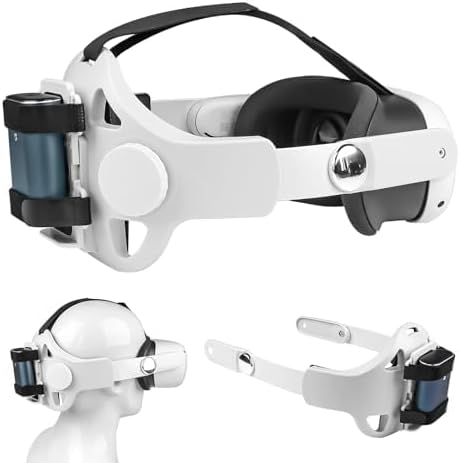 Tyasoleil Head Strap for Meta Quest 2 & 3, Replacement with Battery Holder Bracket, Elite Adjustable VR Headset Accessories Compatible with Oculus Quest 3S, Comfortable Pressure Balance