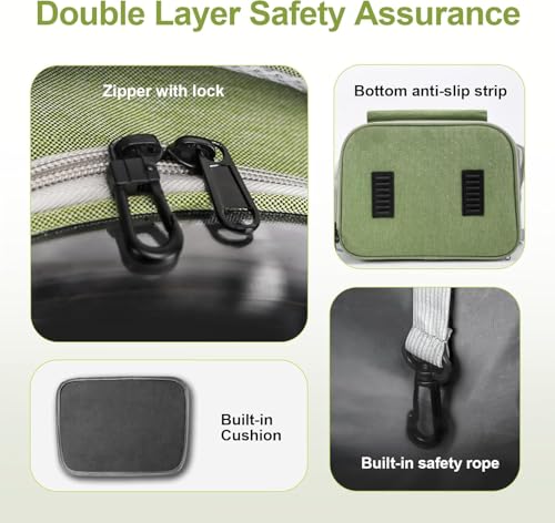 Image of Cat Backpack Carrier Expandable Pet Carrier Backpack for Small Medium Cats Fit Up to 18 Lbs, Foldable Puppy Backpack Carrier for Travel, Hiking (Expandable - Green, 11L x 16.5W x 13.4H)