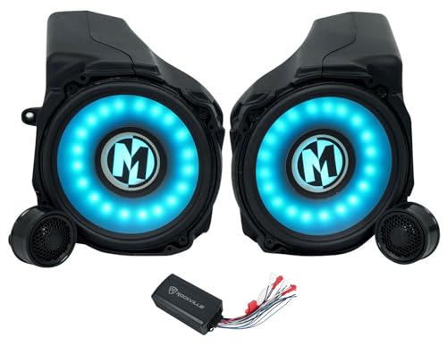 Audiosavings Bundle: (1) Pair Memphis Audio RZRPRO65FE 75w RMS Speaker Pods for Select 2020 Bundle with (1) Rockville PS40 4 Channel ATV/UTV/Motorcycle Bluetooth Amplifier (Items 3)