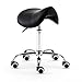 Produktbild Life HS Sattelhocker - Massage Rollen Arbeitsstuhl für Schönheitssalon Bar Spa, Ergonomischer höhenverstellbar 5 Rollen für Tätowierung Schönheitssalon Friseur,1