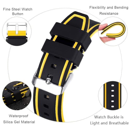 Bracelet montre caoutchouc 26mm SCRUBY bicolore sport étanche - 4