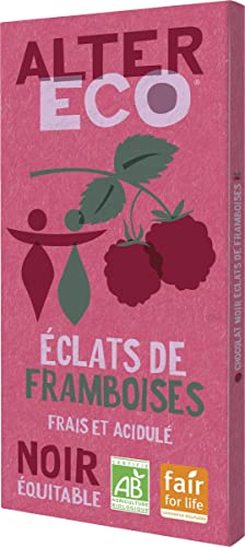 ALTER ECO - Tablette Chocolat Noir 60 % - Éclats de Framboise - Bio & Équitable - Origine Pérou - 100 g