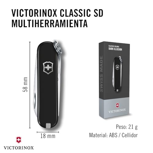 Victorinox, Pocket Knife, Small, Classic SD, 58 mm, Black (7 Functions, Blade, Nail File, Screwdriver 2.5 mm, Scissors) by Victorinox - Image 3