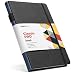 Hardcover Notebook Journal with Lined Paper A5 | Thick 120gsm Bleed-Resistant Paper for Writing | Bound Notebooks and Journals with Pen Holder, Pocket | Journal to Write In for Men & Women (Black)