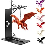 Feidkia Magical Floating Dragon Bookshelf Lamp, Warm LED Dragon Night Light, Fantasy Gothic Bookend Decor, Reading Nook Ornament, Gift for Book Lovers & Fantasy Fans，Orange
