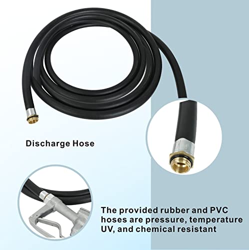 Diesel Oil Fuel Transfer Pump Kit, 12V Dc 11Gpm Electric Self-Priming Fuel Pump With W/Discharge Suction Hose & Nozzle, For Diesel Bio Kerosene Oil #TOP4