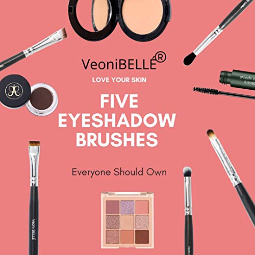 Image of Travel Brush with Foundation Veoni belle Brush, Powder Brush, Eyeshadow Blending Brush & Flat Brush | Soft Bristles Makeup Brushes Set for Women (Tapered Blending Brush)