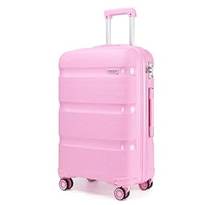 Kono Grote Koffer Harde Reistrolley 4 Spinner Wielen Lichtgewicht Polypropyleen Ingecheckte Bagage met TSA Slot (roze,76cm/100L)