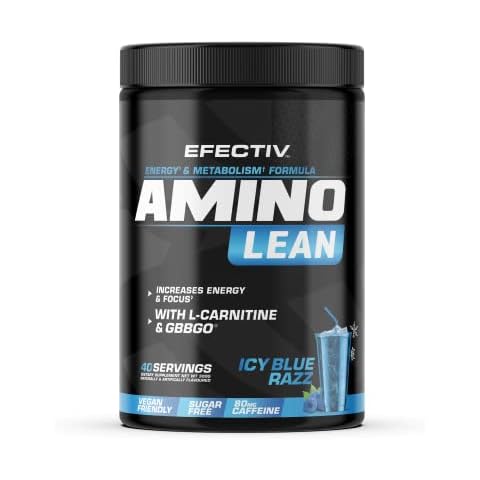 EFECTIV Amino Lean - Energy and Metabolism Formula - Increases Energy & Focus - Sugar Free - 40 Servings - Vegan Friendly - 300 Grams (ICY Blue Razz) Cover
