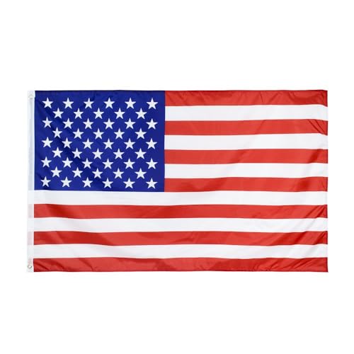 USA Flag 90x150cm Heavy-Duty Polyester American Flag with Brass Grommets Fade Resistant 4th of July Decoration for Outdoor/Indoor - World Cup Garden Party Bar (1 Piece)