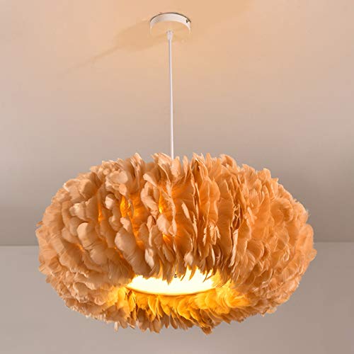 Preisvergleich Produktbild HUIJ Federdeckenleuchte,Federleuchter,krea... romantische Luxus-Pendelleuchte E27,Korridor-Schlafzimmerleuchte (Weiß,Grau,Rot,Braun) 40 cm,50 cm