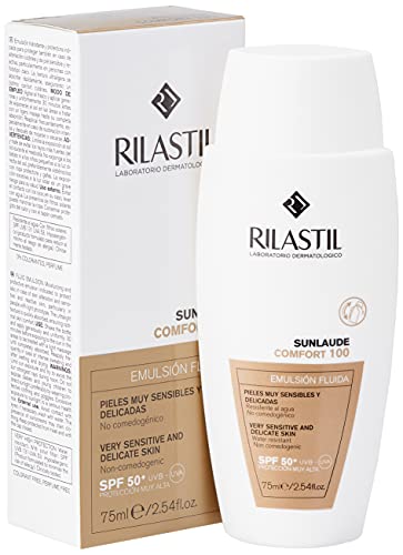 Rilastil Sunlaude Comfort 100 MD - Emulsión Fluida de Protección Solar para Pieles Sensibles - 75 ml