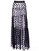 xxxiticat Women's Sexy Polka Dot Splicing See Through Maxi Dresses High Waisted Transparent Long Pleated Mesh Skirts(BL,L) Black