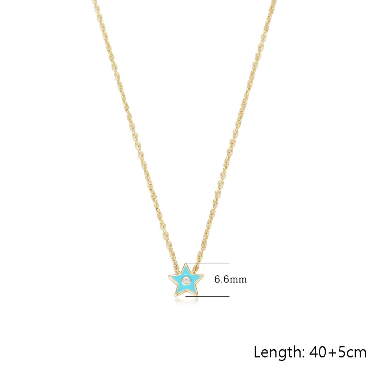 Naszyjnik z diamentami, naszyjnik damski biżuteria wisiorek łańcuszek 9K/14K żółte złoto / 18K gwiazda 40+5 cm długość