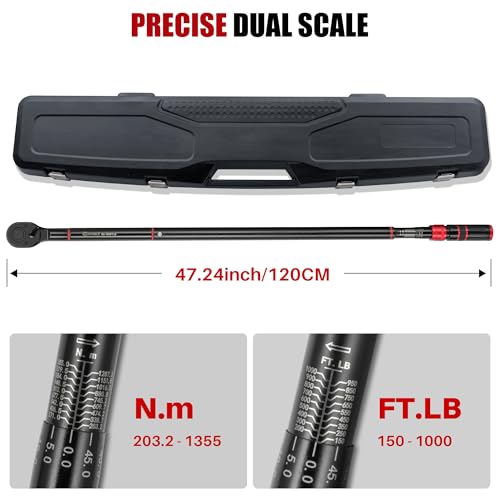 Image of 3 /4 inch Drive Click Torque Wrench-150-1000Ft.Lb for Truck,HD Vehicles