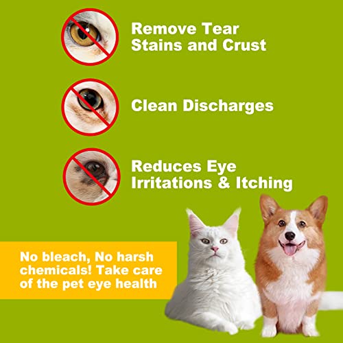 Dr.easy Pet Eye Wipes 240Ct For Dog Cat Horse & Rabbit,Tear Stain Remover,Puppy Kitty Eye Wash,Remove Dirt Crust Dried Mucus Discharge Secretions, Unscented Soft & Gentle,Plant Based Formula #TOP3