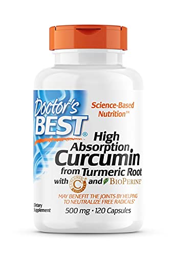 Doctor's Best, High Absorption Curcumin (Curcumina de alta absorción), 500 mg, 120 Cápsulas, probada en Laboratorio, Cúrcuma, Sin Gluten, Sin Soja, no GMO Cover