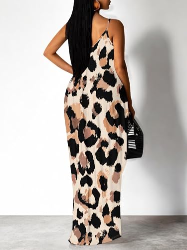Image of SUZONANA Women Plus Size Summer Maxi Dress Spaghetti Strap Loose Sundress