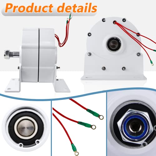 3 Phase Gearless Permanent Magnet Generator, 600W 12V 24V 48V Low Speed Rare Earth Ndfeb Ac Alternator Generators, With Base Use For Wind Turbine Water Turbine (48V) #TOP4