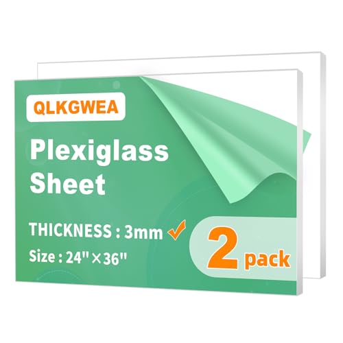 Image of 24X36 Plexiglass Sheets 1 /8 inch Thick,3mm Clear Acrylic Sheet 2 Pack