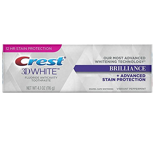 Crest 3D White Brilliance Toothpaste, Vibrant Peppermint 4.1 oz (Pack of 2)