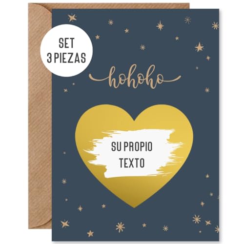 Things of Happiness 3 piezas tarjeta rasca Navidad | tarjeta Navidad | tarjeta bono Navidad | tarjeta sorpresa, tarjeta regalo (azul | 3 piezas)