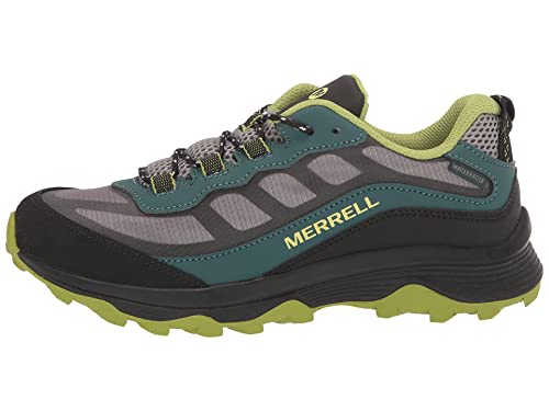 Merrell Moab Speed Low WTRPF Sneaker, Deep Green/Black, 3 US Unisex Big Kid