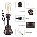 Industrial Lamp, 3 Way Touch Control Dimmable Vintage Lamp with E26 ST64 60W Edison Bulb Industrial Desk Lamp Water Pipe Steampunk Lamp Industrial Lamps for Bedrooms Living Room Cafe Bar House Décor