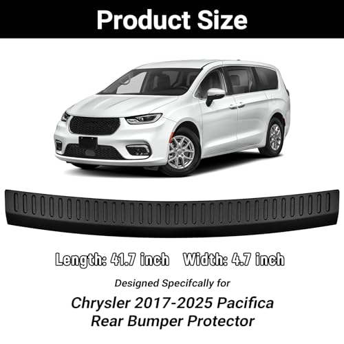 Image of Rear Bumper Protector for Chrysler 2017-2024 2025 Pacifica Car Accessories ABS Plastic Material Matte Black Resistant Trunk Door Entry Guards