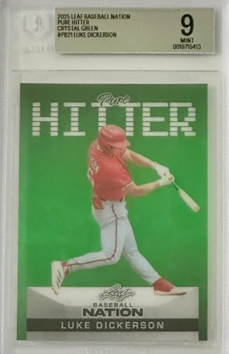 Luke Dickerson RC Pure Hitter Crystal Green Serial Numbered 1 of 5 Beckett 9 Mint Washington Nationals