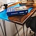 Custom Epoxy River Standing Desk, Live Edge Walnut Solid Wood Desk Top, Epoxy Resin Walnut Stand up Desk, Home Office Handmade Furniture (24