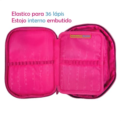 Estojo Box Luluca Lulike Soft Grande Escolar (Preto)