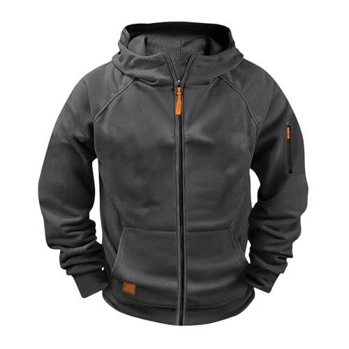 Boys Athletic Youth Sweatshirt Sport Hoodie Kids Gray Zipper Hoodie Casual Full Zip Up Hoodies for Teen Boys Long Sleeve Fall Fashion Hoodies Size 11-12 Hooded Sweatshirt Sweatshirts