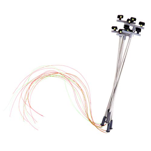 FLAMEER Lampioni Stradali A Lamelle Prefabbricate A LED con Lampada Prismatica A 5 Punti Modello Ho OO Scala 13cm - B