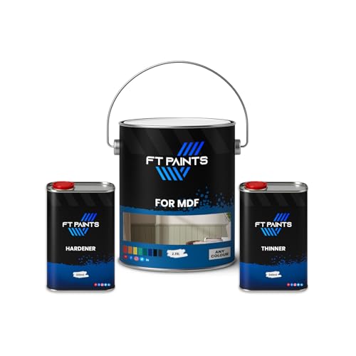 FabioT. FT Paints 2.75L Kit Fast-Drying Wood Paint with Gloss Finish for MDF- RAL 5015-Sky Blue