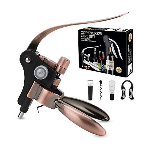 MorNon Wine Bottle Opener Wine Corkscrew Opener Set Gift Box Wine Tools with Wine Foil Cutter Spare Corkscrew Spiral Wine(Bronze) MorNon Wine Bottle Opener Wine Corkscrew Opener Set Gift Box Wine Tools with Wine Foil Cutter Spare Corkscrew Spiral Wine(Bronze)