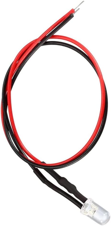 20 pcs Pre-Wired 5mm Red LED Diode Lights (Clear Round Transparent Lens DC 12V) with 1/4W Resistor and Wire Indicator Light Emitting Diodes Lighting Bulb (Red)