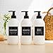 HVSWLY Bathroom Label Stickers for Organizing, Waterproof Label Stickers for Bottles and Jars Containers, Hand Soap and Lotion Shampoo Conditioner Soap Dispenser Labels (24 PCS, Black)