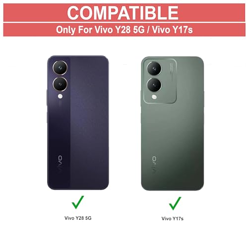 Image of AIBEX Compatible for Vivo Y28 5G / Vivo Y17s 4G Flip Cover Leather Finish | Inside TPU with Card Pockets | Wallet Stand | Complete Protection Flip Case - Black