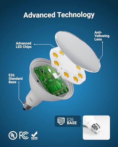 Image of Sunco 6 Pack PAR38 LED Flood Light Bulb, 13W=100W, Dimmable, Waterproof