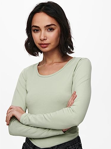 ONLY Damen Onllive Love Life LS Oneck Top, 3er Pack, Desert Sage/Balsam Green/China Blue, 3XL 5