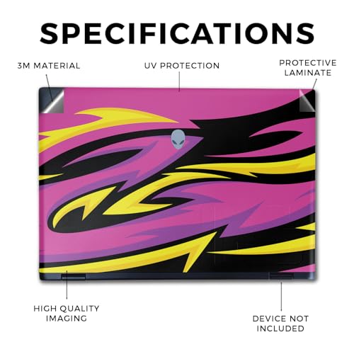 Image of Laptop Skin Compatible with Alienware M16 R2 (2024) - Tribal Magenta - Premium 3M Vinyl Protective Wrap Decal Cover - Easy to Apply | Crafted in The USA by MightySkins
