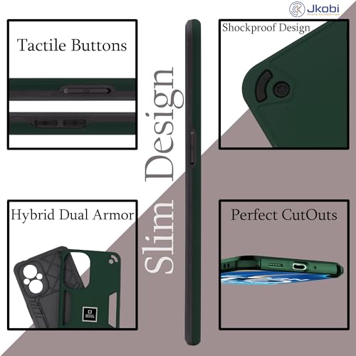 Image of Jkobi Back Cover Case for Tecno Spark 10 5G (Lightweight Hybrid Shockproof Polycarbonate| Slim Green)